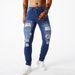 Men's Clothing Ripped Skinny Jeans Stretch Slim Pants_mkmklike.com