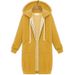 Women's Clothing Autumn and Winter Women's Clothing Hooded Long Sleeve Mid Length Sweater Fleece Long Coat_mkmklike.com