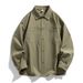 Men's By Dengjue 2026 Spring New Workwear Turn-down Collar Solid Color Retro Casual Loose Shirt Jacket_mkmklike.com