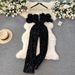 Women's Clothing elegant temperament jumpsuit female ins wear one shoulder fur splicing sequins slim trousers_mkmklike.com