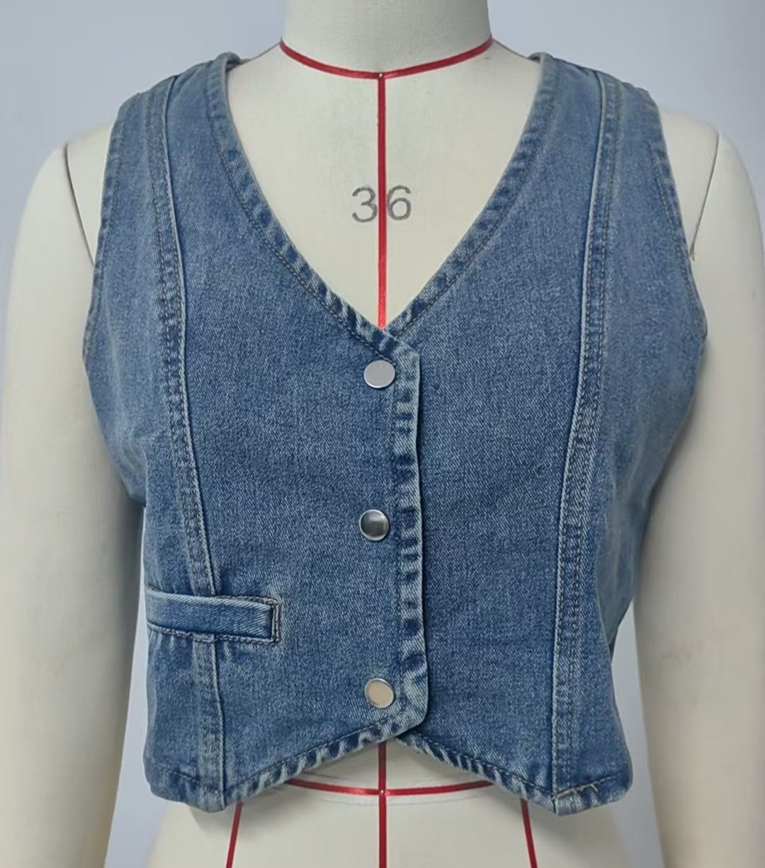 K Women's New Denim Vest; Sexy Girl's Vest Top_mkmklike.com