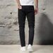 Men's Classic Slim Fit Jeans Solid Color Casual Versatile Stylish Multi Crafted Design_mkmklike.com