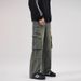 FUIV American High Street Washed Workwear Jeans, Men's And Women's Multi Pocket Loose Straight Leg Casual Pants_mkmklike.com