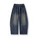 New Men's Wide Leg Straight Leg Jeans 2025 High Street Trendy Brand Casual Long Pants Loose Fit for Youth Autumn Winter Washed_mkmklike.com