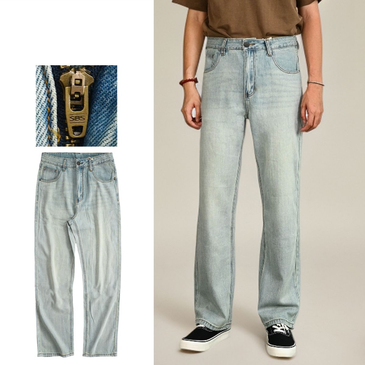 Men's Clothing Thin Loose Straight Ultra Thin Men's Lightweight Loose Fit Straight Leg Linen Blend Jeans - Breathable & Comfortable For Summer - Blue_mkmklike.com