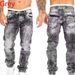 "Men's Straight Leg Jeans Casual Denim Pants With Embroidery Detail Comfortable Cotton Fabric For Hip-Hop Streetwear"_mkmklike.com