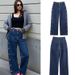 Women's Casual Mid-Waist Loose Straight Leg Jeans Button Detail Spring Arrival Fashion Denim Jeans England Style_mkmklike.com