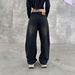 Men's & Women's Black Distressed Jeans – Vintage Cat Claw Rips & Relaxed Straight-Leg Fit For Streetwear & Casual Wear_mkmklike.com