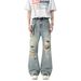 American-tyle Trendy Vintage Ripped Flared Jean For Men, Ummer High Treet Looe Fit Cleanfit Veratile Wide-leg_mkmklike.com