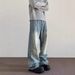 Men's Clothing Unisex Wide Leg Straight Leg Distressed Jeans American High Street Style Cool And Versatile Men's Pants_mkmklike.com
