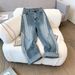 Women's Striped Patchwork Jeans Stylish Sophisticated Design Three Stripes Deconstructed Curved Blade Pattern Denim_mkmklike.com