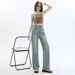 Black And Gray High-waisted Wide-leg Jeans For Women, 2026 Spring-summer New Style, Versatile, Loose, Drapey_mkmklike.com