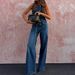 Women's Clothing Sleeveless Vest Fashion Wide Leg Denim Suit_mkmklike.com