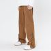 Nordmann Brown Workwear Jeans For Men, Autumn And Winter Design, Niche Casual Pants With Side Zipper, Loose Straight-Leg Trousers_mkmklike.com