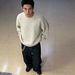 Men's Retro Beaded Chain High Street Loose Wide Leg Jeans Straight Leg Distressed Slightly Flared Trendy Long Pants Floor Length_mkmklike.com