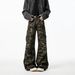 Woven Heavy Camouflage Men Spring New American Style Trendy Brand Hip Hop Wrinkled Loose Wide Leg Slightly Flared Cargo Long_mkmklike.com