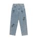 Men's Cropped Straight Leg Jeans Korean Style Wide Leg Loose Fit Casual Trendy Spring Autumn Hong Kong Style Pants_mkmklike.com