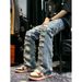 Men's Clothing Fashion Retro Heavy Industry Damage Erosion Patch Design Sense Jeans High Street Hole Cleanfit Pants_mkmklike.com