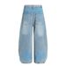 Paint Spray Washed Denim Scimitar Men's Vibe Trendy Brand High Street Distressed Loose Wide-Leg Oversized Long Pants_mkmklike.com