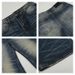 Men's Distressed Textured Wide Leg Jeans Retro Bamboo Pattern Straight Casual Trousers For Spring_mkmklike.com