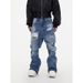 Men's Clothing High Street Ripped Washed Design Flared Jeans American Street Style Tall Straight Cleanfit Trousers_mkmklike.com