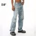 EF JEANS | 2024 New Versatile American Street Cool Handsome Destroying Wind Hole Washed, White Jeans_mkmklike.com
