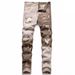Men's Distressed Straight Leg Jeans With Ombre Tie-Dye Wash, Vintage Denim Pants For Casual Streetwear_mkmklike.com