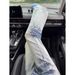 Cleanfit Blue Lightning Bolt Curve Blade Jeans For Men - Vintage High Street Vibe Straight Leg Trousers_mkmklike.com