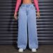 Women's Clothing High Waist Straight Leg Jeans - Butterfly Detail Washed Denim Pants For Casual & Streetwear_mkmklike.com