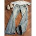 Men's Burst Lightning Bolt Print Jeans, American High Street Vibe Loose Straight Heavy-Duty Slim Flared Trendy Denim Pants Streetwear_mkmklike.com