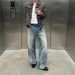 Men's Clothing Vintage Washed Distressed Baggy Flare Cleanfit Denim Jeans For Men & Women - High Waisted Straight Leg Comfortable Cotton Casual Pants_mkmklike.com