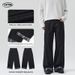 Plaid Patchwork Denim Jeans For Men And Women - Relaxed Fit Straight Leg Unisex Trousers In American Style_mkmklike.com