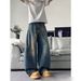Men's High Waist Hip Hop Casual Jeans Loose Fit Denim Embroidery Street Fashion Direct Sales_mkmklike.com