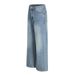 American Street Style Washed White Casual Denim Men's Dad Basic Versatile Loose Wide-Leg Straight Pants_mkmklike.com