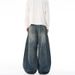 LKTM Men's Retro Patchwork Bamboo Pattern Jeans Trendy Wide Leg Pants For Men And Women Curved Design_mkmklike.com