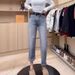 Slim-fit Straight-leg Jeans Women, Spring Autumn European Style, Slimming And Versatile Baguette Pants, Suitable For_mkmklike.com
