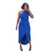 Women's Clothing solid color pleated tube top slim fit slit dress_mkmklike.com