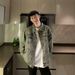 Loom European American Washed Vintage Brand Denim For Men, Spring And Autumn New Retro Stylish Turn-down Collar Loose Trendy_mkmklike.com