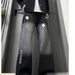 Men's High-Waisted Slim Fit Straight Leg Jeans Retro Vibe Slightly Flared Gradient Black Pants For Spring Autumn High Street Style_mkmklike.com