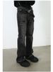 Retro Straight-leg Trendy Men's Jeans With Distressed Design, Unique Style, Loose Fit, Slightly Flared._mkmklike.com