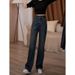 Retro High Waist Slim Fit Stretch Straight Leg Jeans For Women Plus Size Slimming Wide Leg Pants 2026 New Style Curvy Fit_mkmklike.com