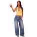 Women's Clothing Retro Washed Heart Back Pocket Wide Leg Jeans Loose Fit Sexy Women's Denim Fashion Style_mkmklike.com
