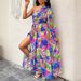 Women's Clothing Fashion off-the-shoulder long lantern sleeve print dress for women_mkmklike.com