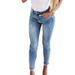 Elegant Slim Fit Jeans For Women - Butterfly Embroidery & Rhinestone Detailing, High-Slit Flared Hem, Stretchy Denim Pencil Pants_mkmklike.com