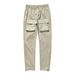 Unisex High-Street Side-Slit Paisley Cargo Pants - 100% Cotton Casual Utility Pants With Adjustable Drawstring (M-XXL)_mkmklike.com