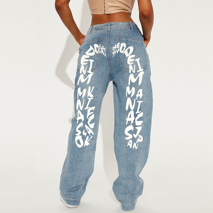 Women's Clothing Straight Jeans Women's High Waist Cut Out Straight Leg Jeans_mkmklike.com