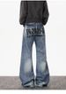Unisex Vintage Flare Jeans With Graphic Print – 90s Retro Streetwear Denim Pants (S-3XL)_mkmklike.com