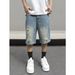 Men's Clothing American Style Washed Distressed Denim Shorts Summer Loose Fit Plus Size Retro Casual Five Point Pants_mkmklike.com