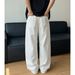 Men's Vintage High Street White Jeans – Relaxed Straight Fit With Contrast Pocket Embroidery (M-XXXL, 100% Cotton)_mkmklike.com