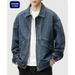 Shanggu Fashion Brand Blue Denim Coat For Men's Spring And Autumn Season New Loose Flip Collar Tops_mkmklike.com